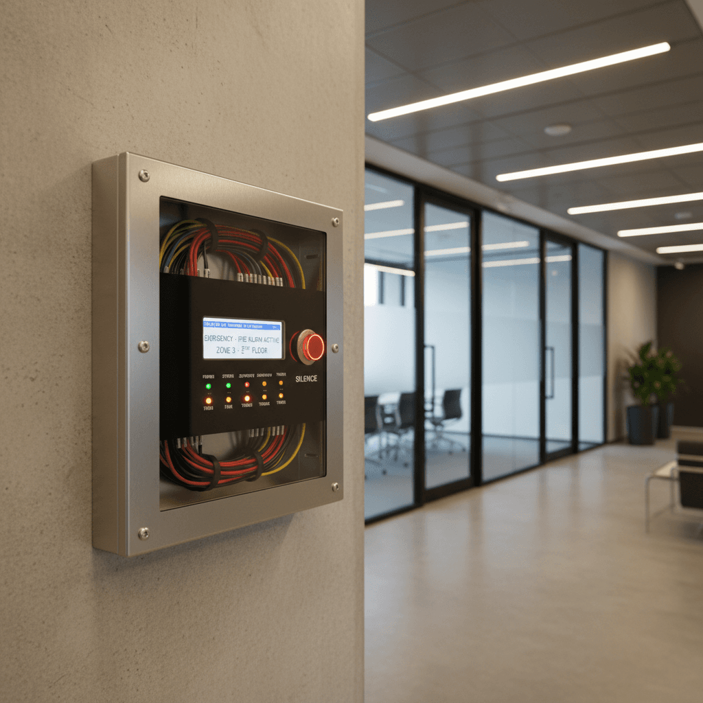 Fire integration control panel with status indicators