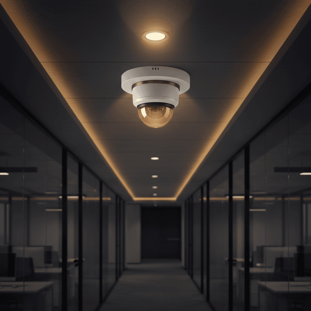 Motion sensor installed in office corridor